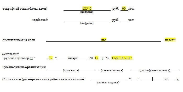 Приказы о приеме на работу. Часть 2