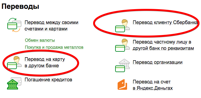 Перевод через мобильное приложение Сбербанк Онлайн