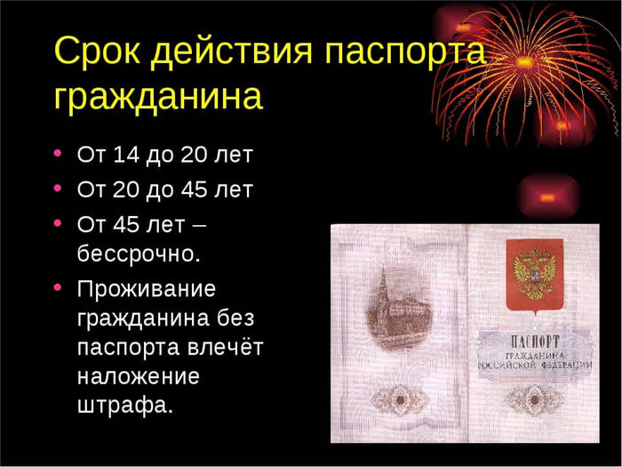 Сколько составит штраф за несвоевременную замену паспорта в 45 лет?