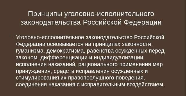 Основные принципы демократизма в уголовно исполнительном праве: